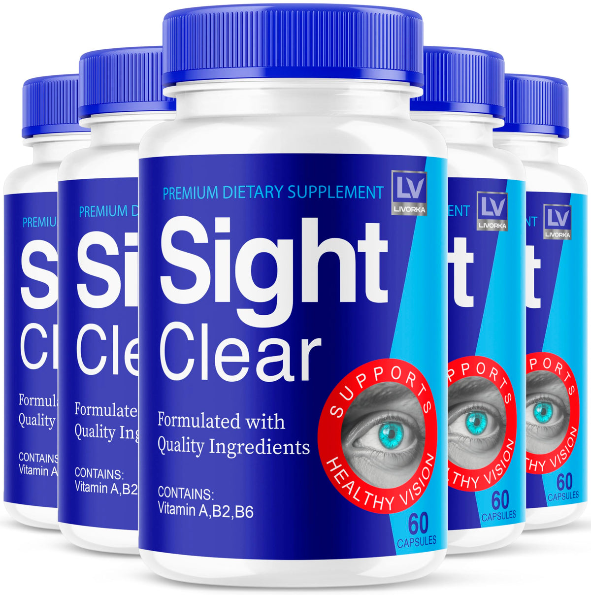 LIVORKA Sight Clear – botella de cápsulas para apoyar la concentración diaria