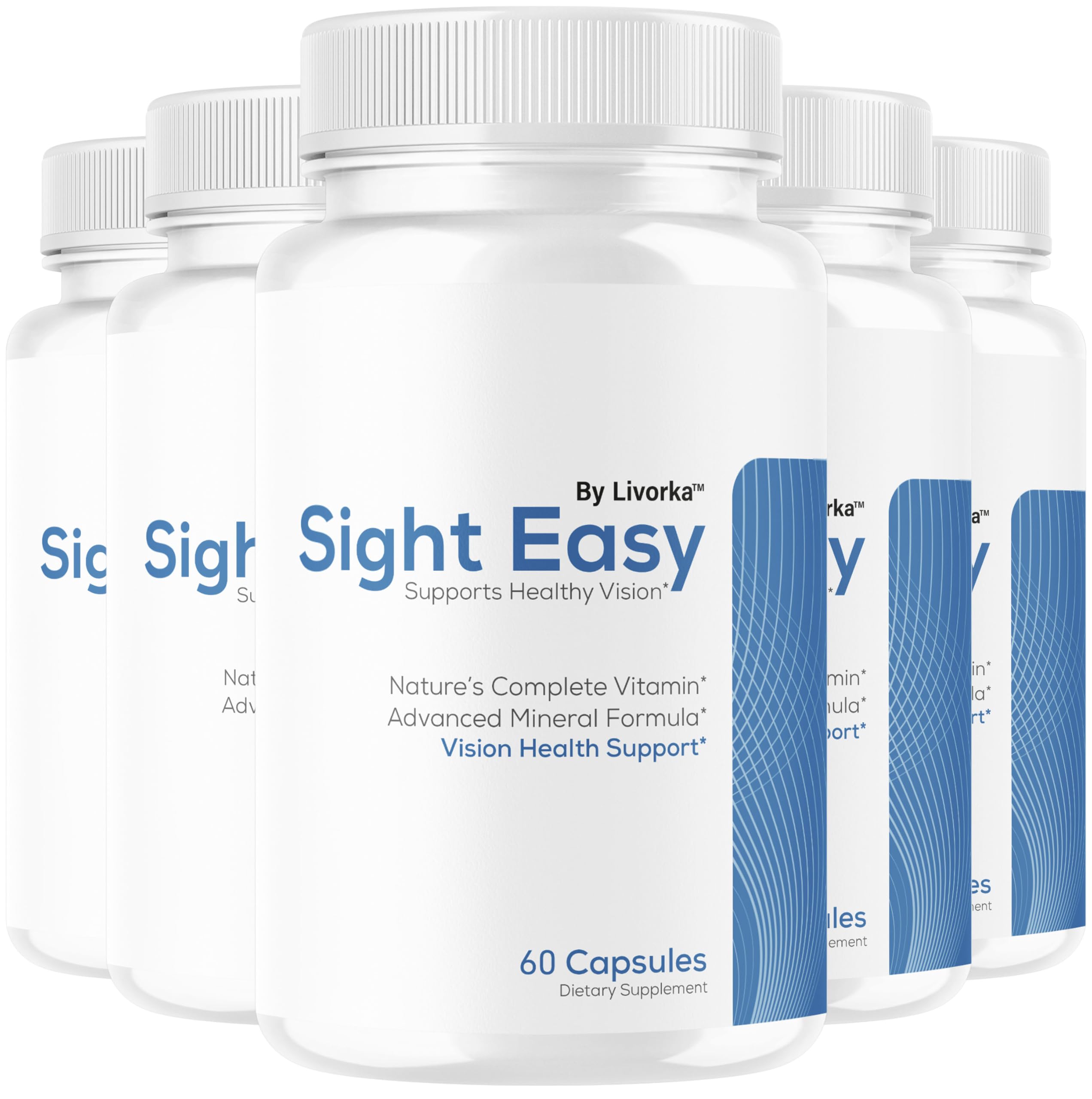 LIVORKA Sight Easy: botella en primer plano para apoyo diario de la visión.