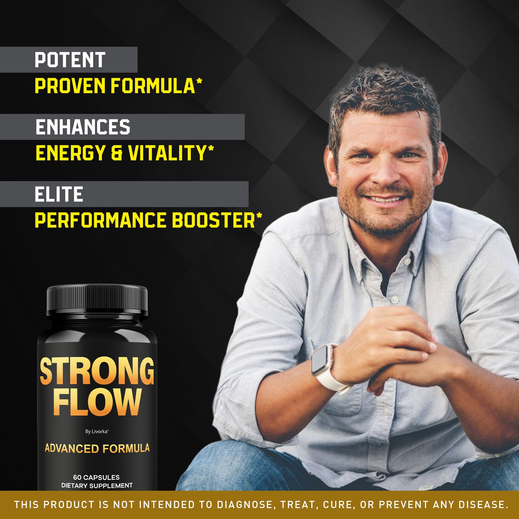LIVORKA Strong Flow: etiqueta detallada con ingredientes premium.