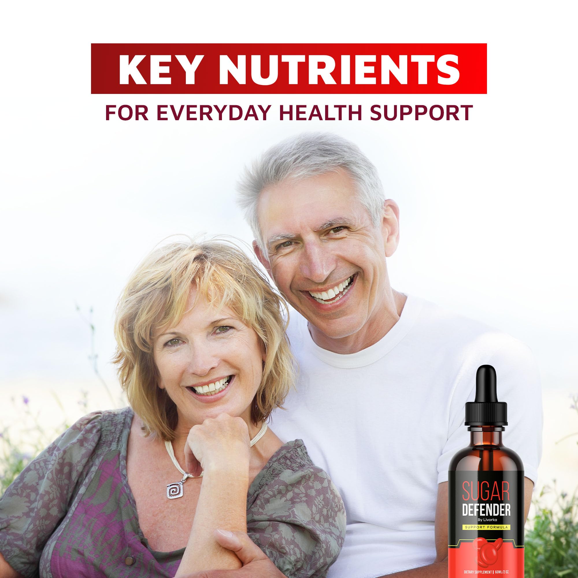 LIVORKA Sugar Defender: etiqueta clara con información de ingredientes clave.