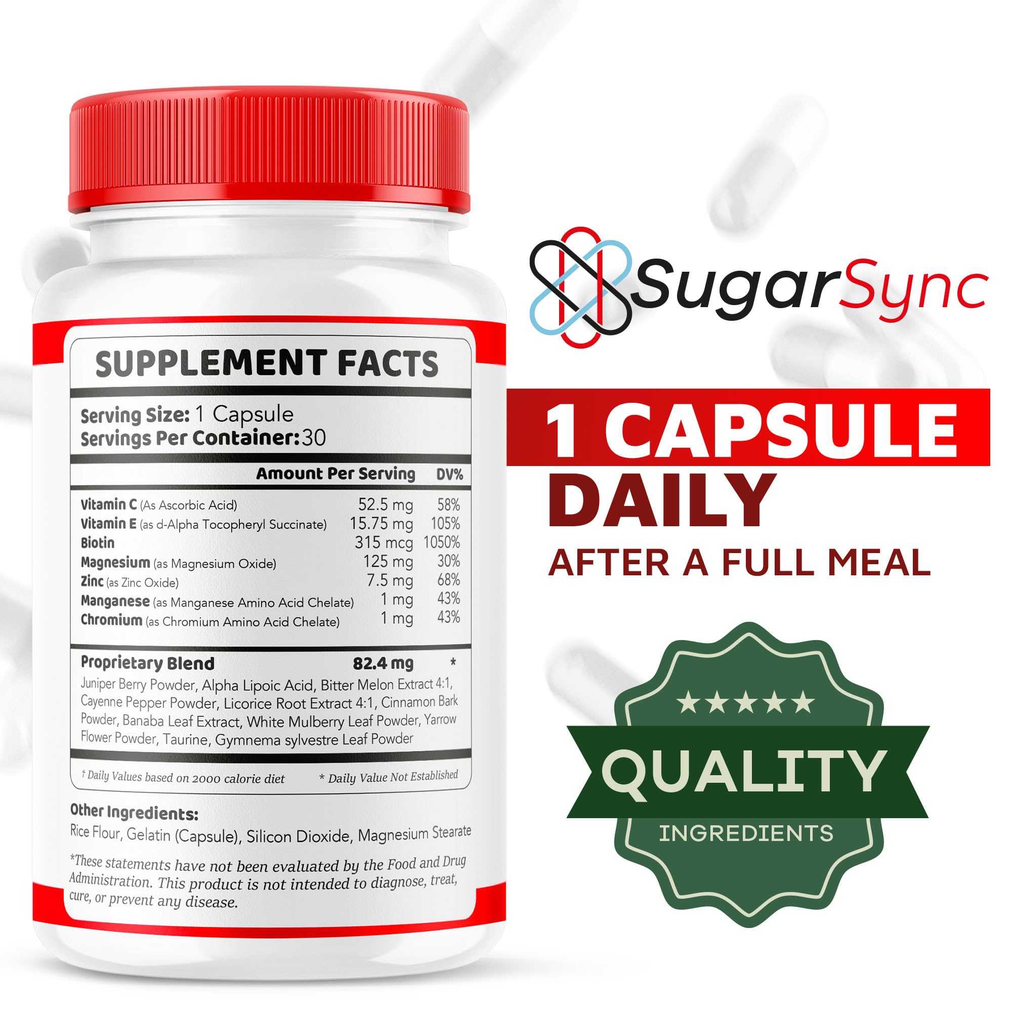 Etiqueta de LIVORKA Sugar Sync Glyco destacando BPM y fabricación en EE. UU.