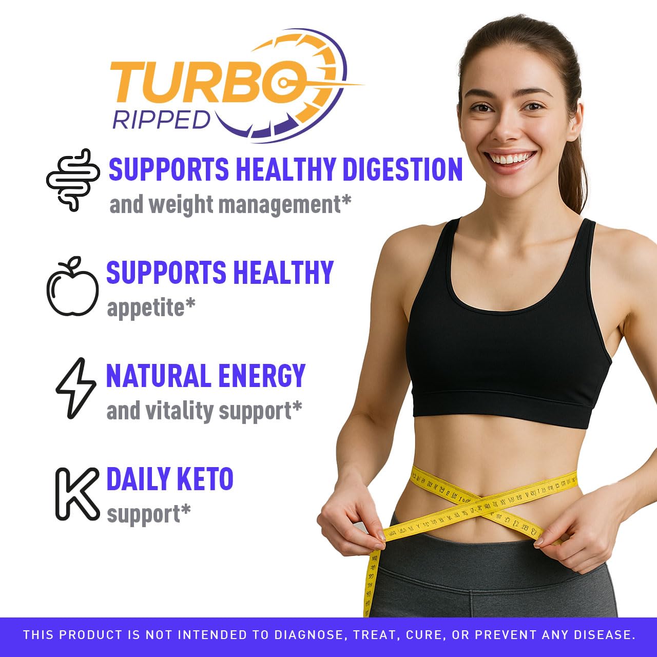 Etiqueta clara de LIVORKA Turbo Ripped Cetogenicas ACV para identificar ingredientes.
