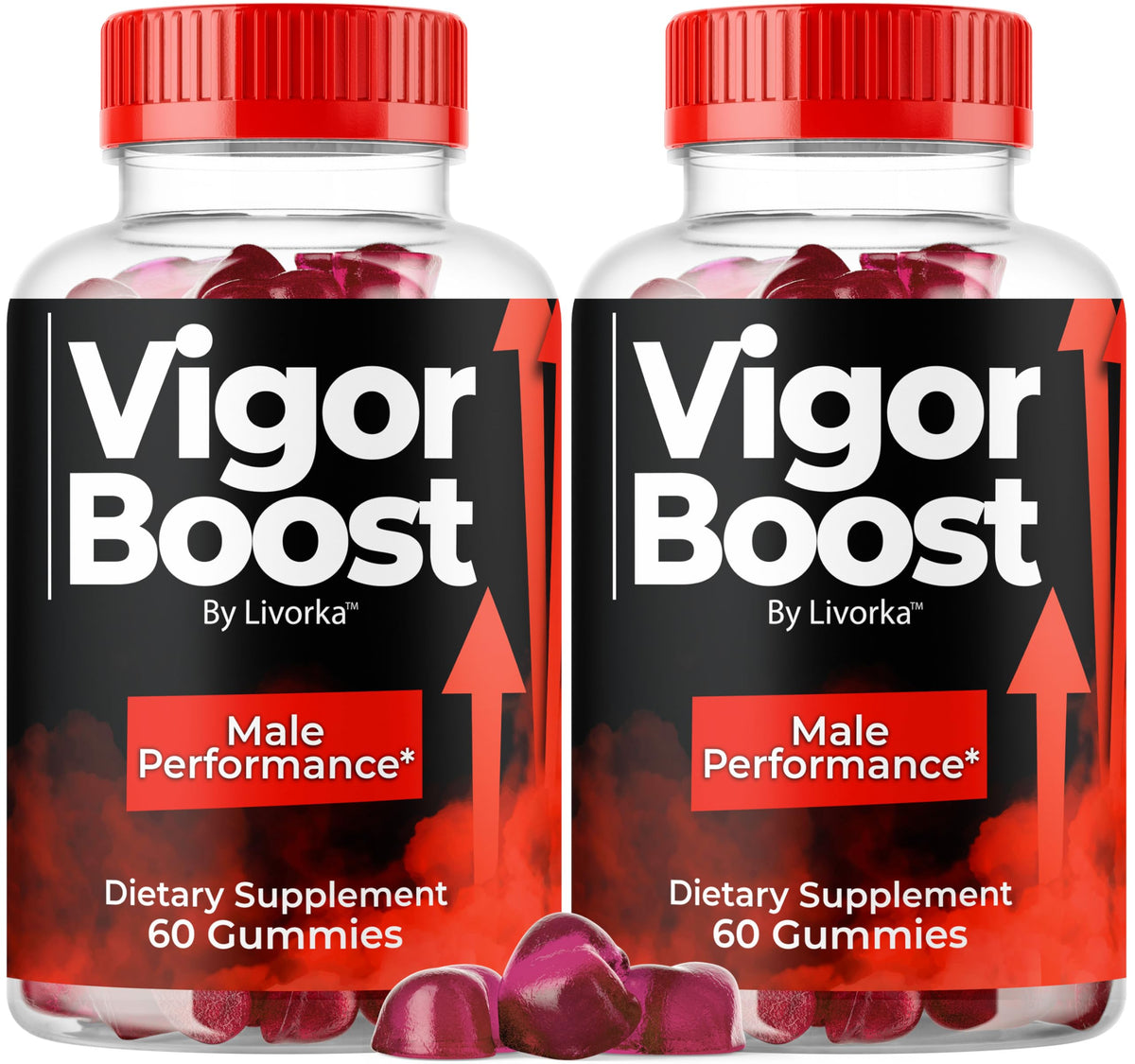VigorBoostGummies de LIVORKA: botella de 60 gomitas para energía diaria.