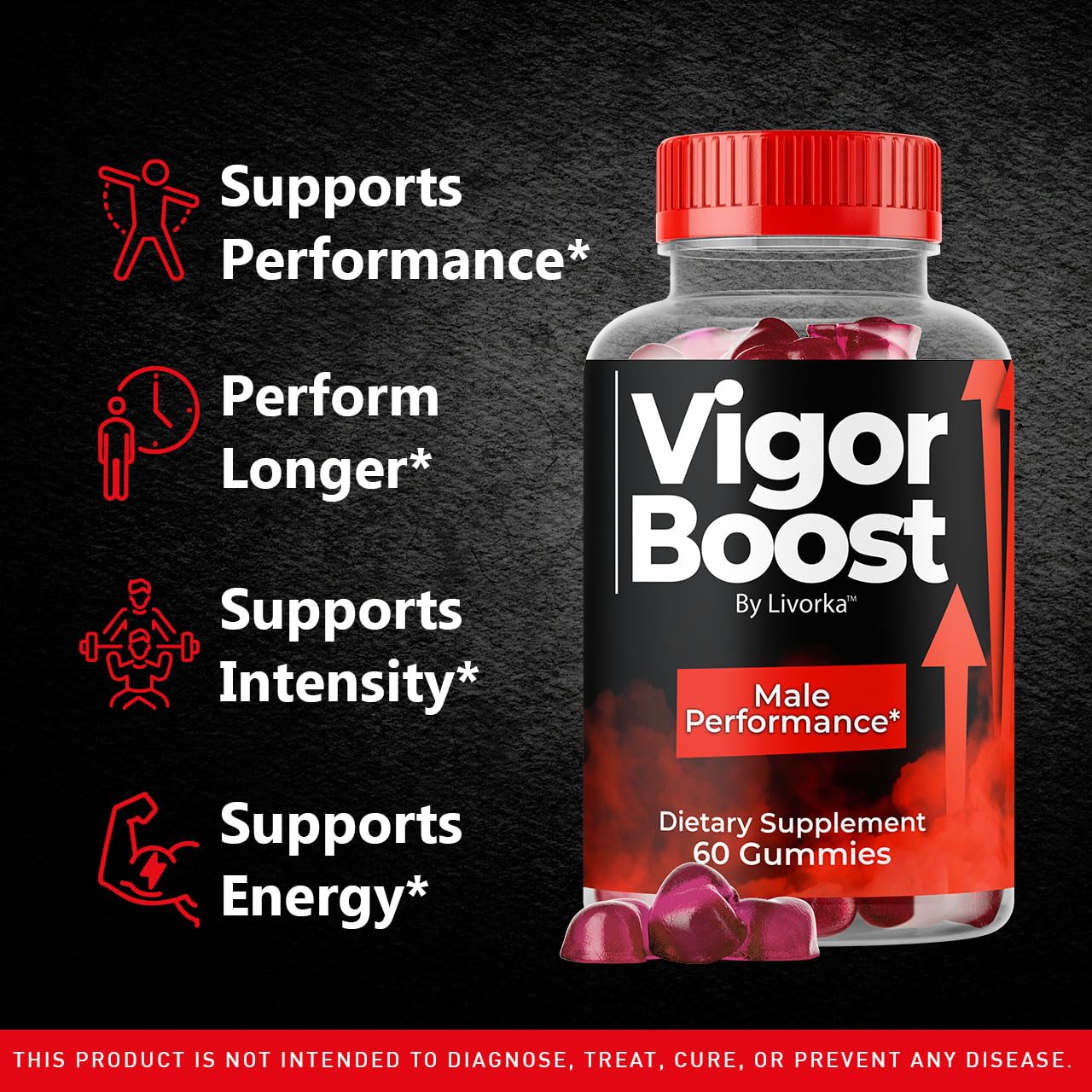 VigorBoostGummies LIVORKA: paquete de dos botellas para bienestar diario.