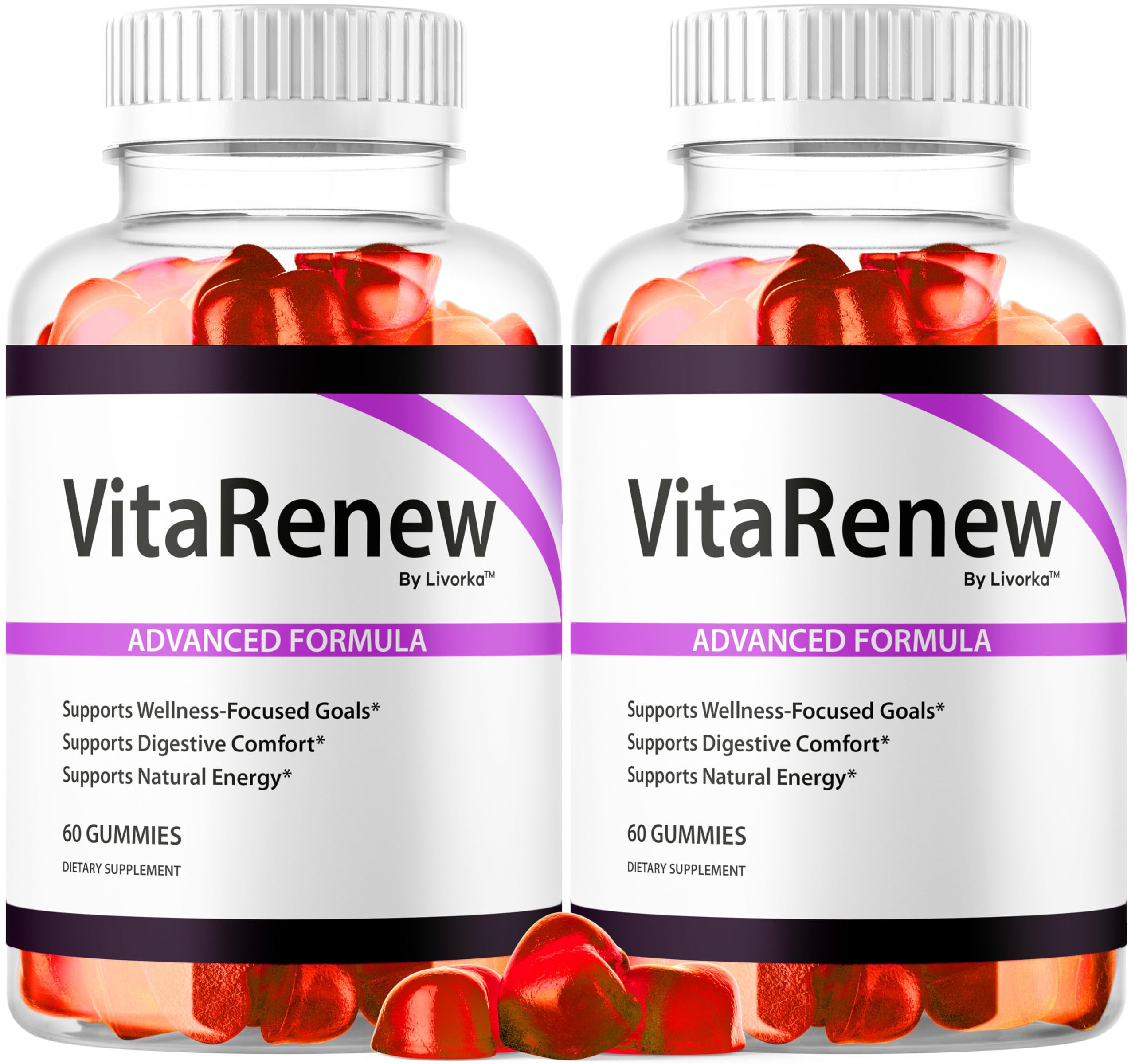 LIVORKA VitaRenew Gummies, empaque frontal, ideal para iniciar la rutina diaria de bienestar.