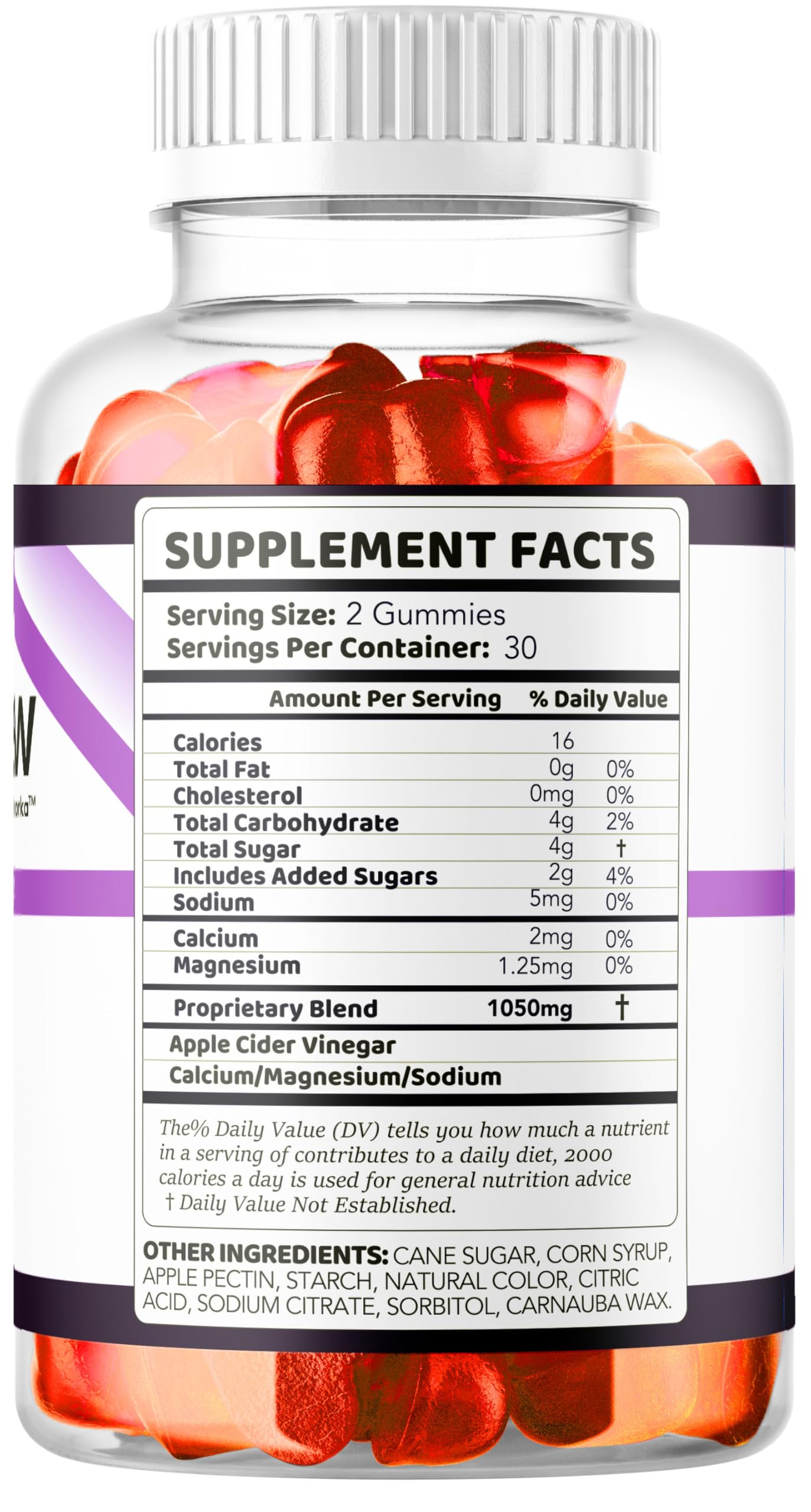 VitaRenew Gummies, etiqueta clara, información útil para el consumidor consciente.