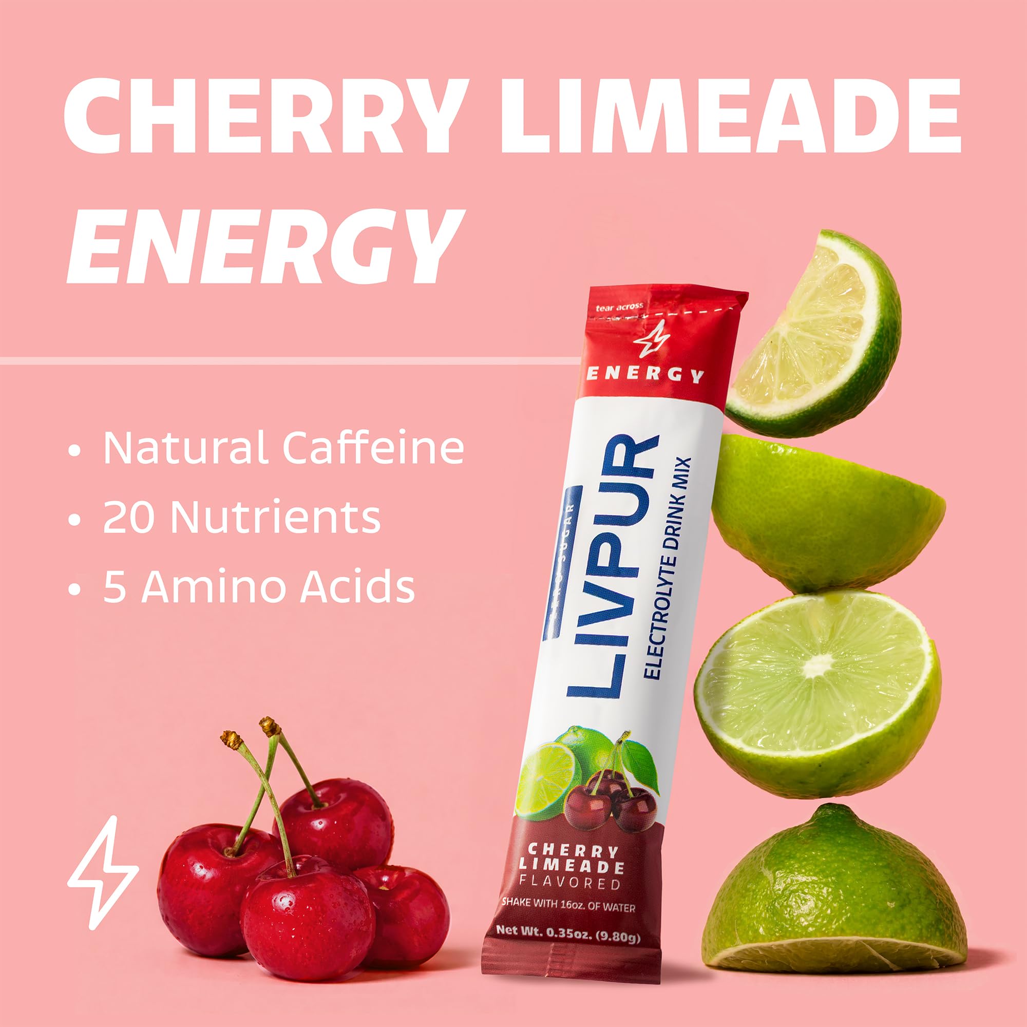 LivPur Energy cafeína natural de guaraná para un impulso suave de concentración