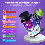 LIVS Gomitas de Hierro Plus: biotina, folato y B12 para vitalidad y belleza
