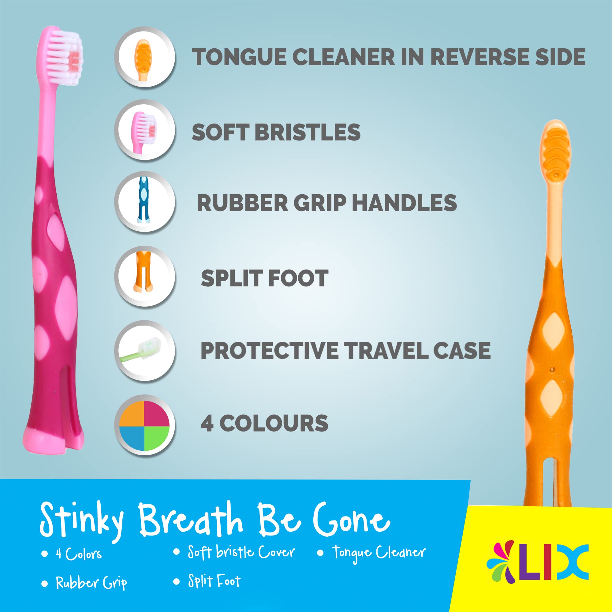55Dental Lix giraffa: base dividida para adaptar al borde de un vaso.