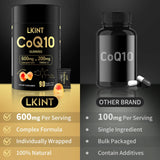 LKINT CoQ10 gominolas con omega-3 y vitamina E para apoyo antioxidante