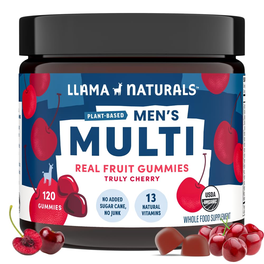 Llama Naturals multivitaminas para hombres, botella de gomitas para nutrición diaria