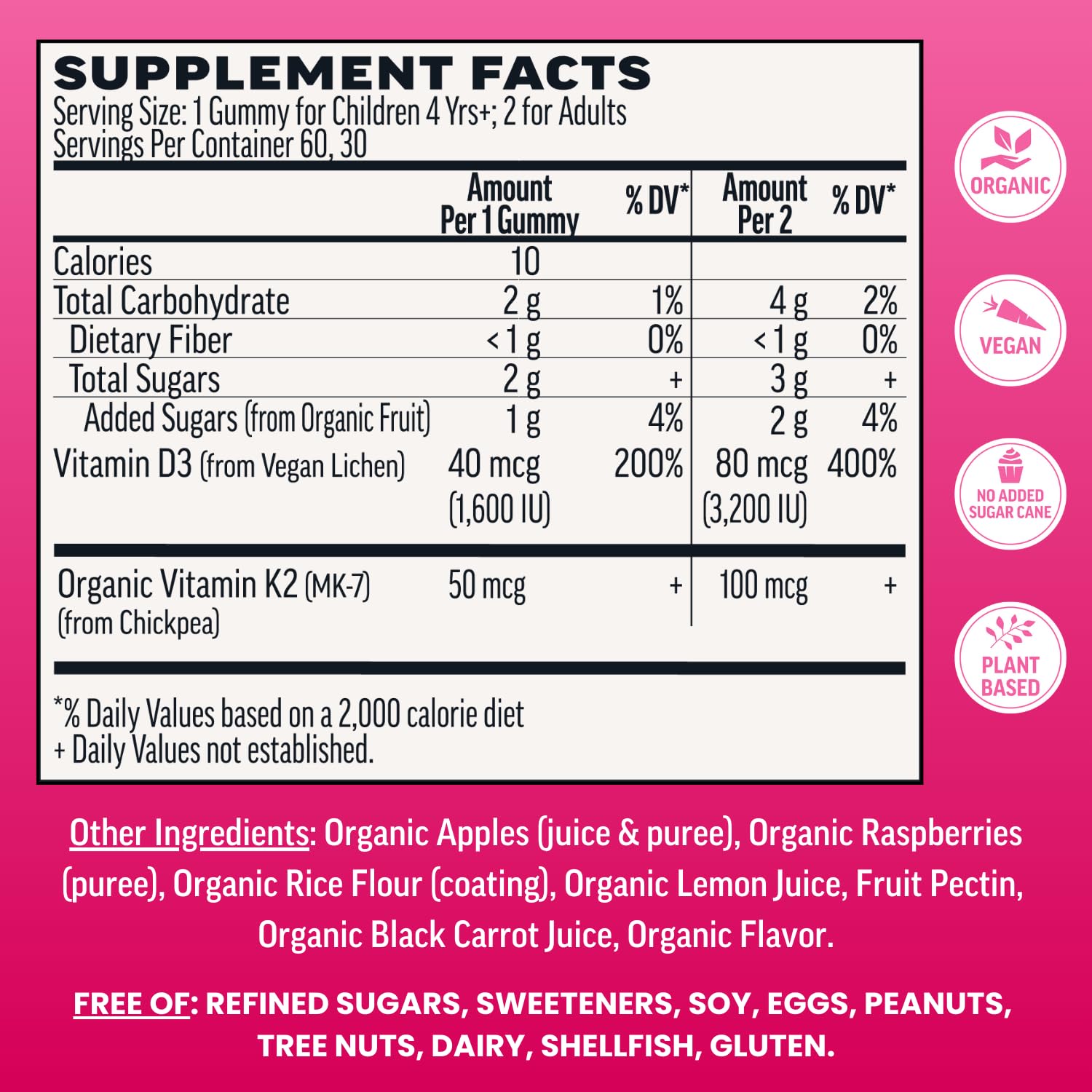Llama Naturals D3 sin azúcar frambuesa snack saludable
