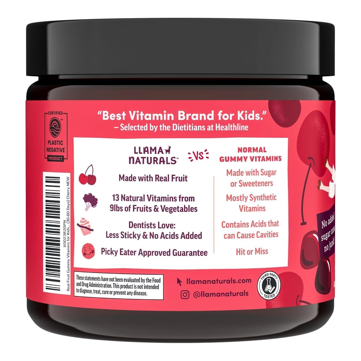 Gominolas Llama Naturals para niños, textura suave y fácil de masticar.