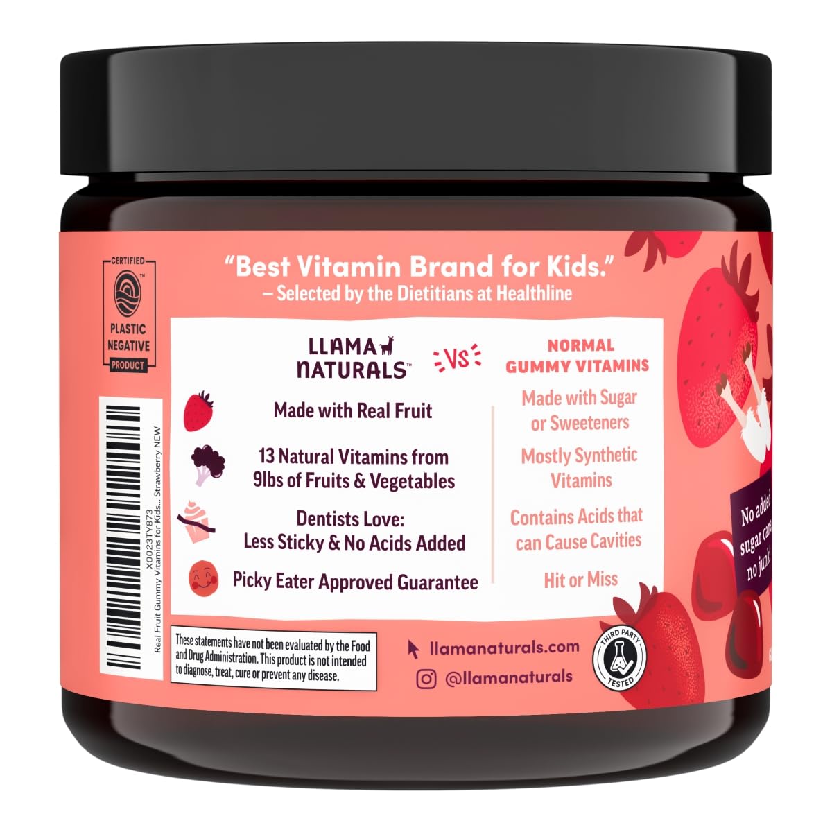 Sin alérgenos comunes, gominolas Llama Naturals seguras para dietas sensibles.