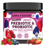 Gomitas probióticas de Llama Naturals con sabor a frambuesa para salud intestinal