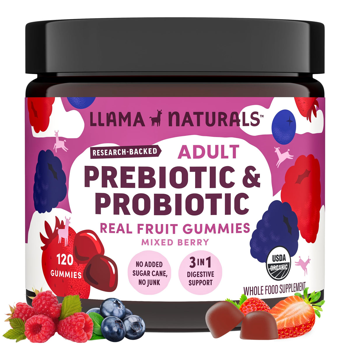 Gomitas probióticas de Llama Naturals para salud intestinal diaria