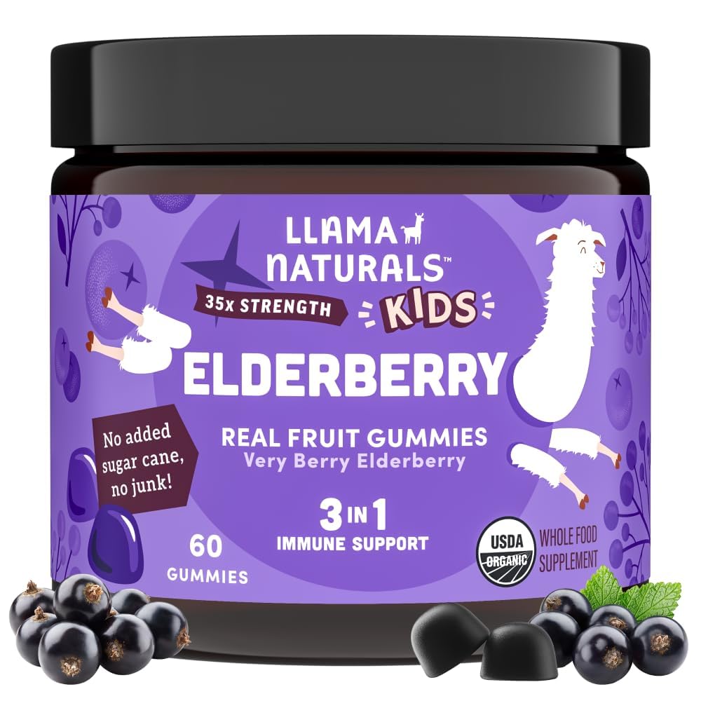 Gomitas de saúco Llama Naturals para niños, sabor a fruta