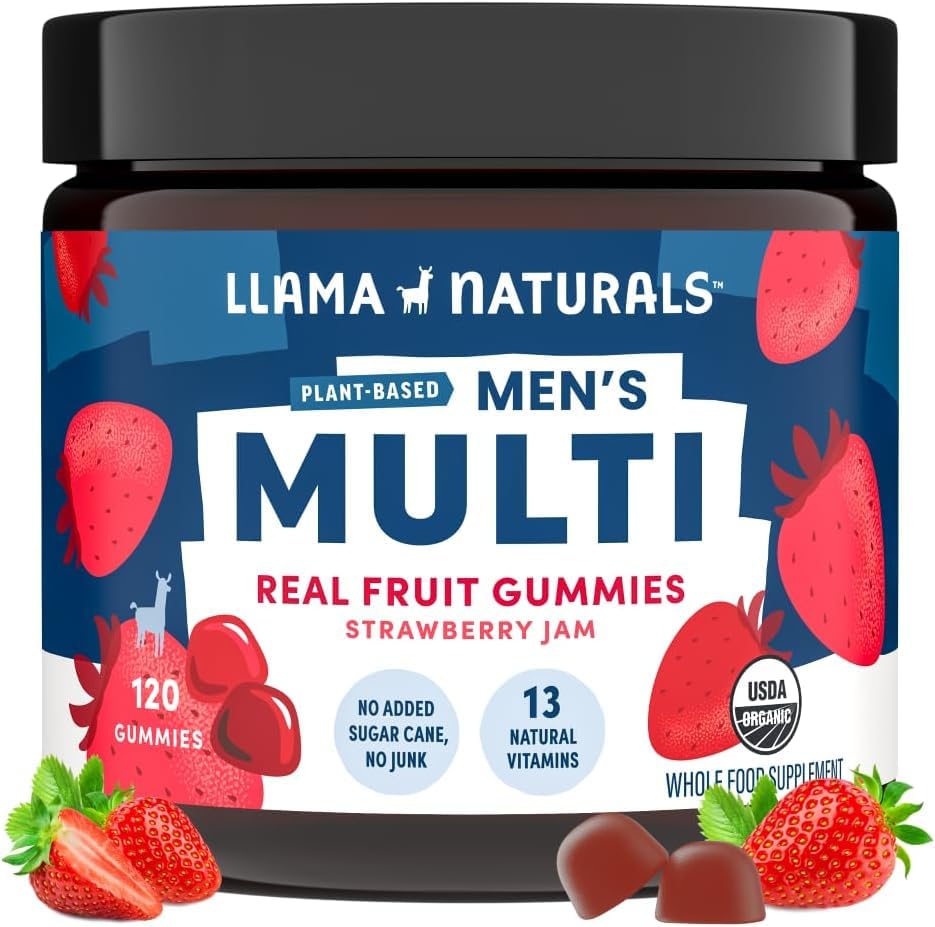 Frasco de gominolas de Llama Naturals para Hombres con fruta real