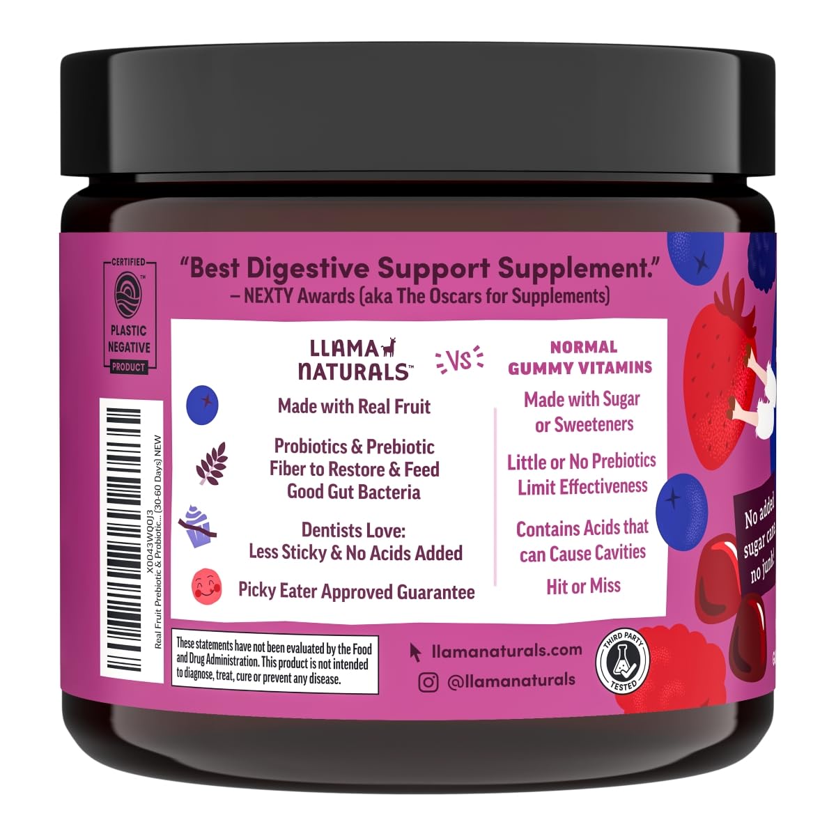Llama Naturals prebiótico orgánico xos para alimentar componentes intestinales