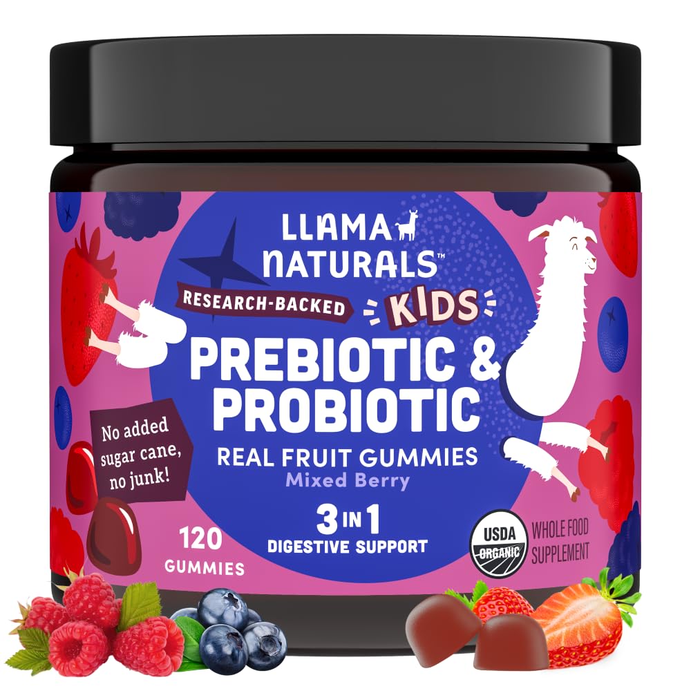 Llama Naturals probiótico para niños con fruta real y beneficios digestivos suaves