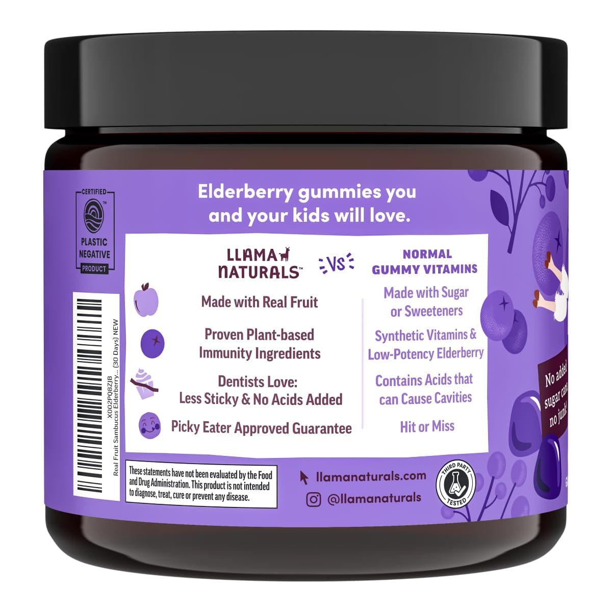 Textura suave Llama Naturals, gomitas fáciles de masticar