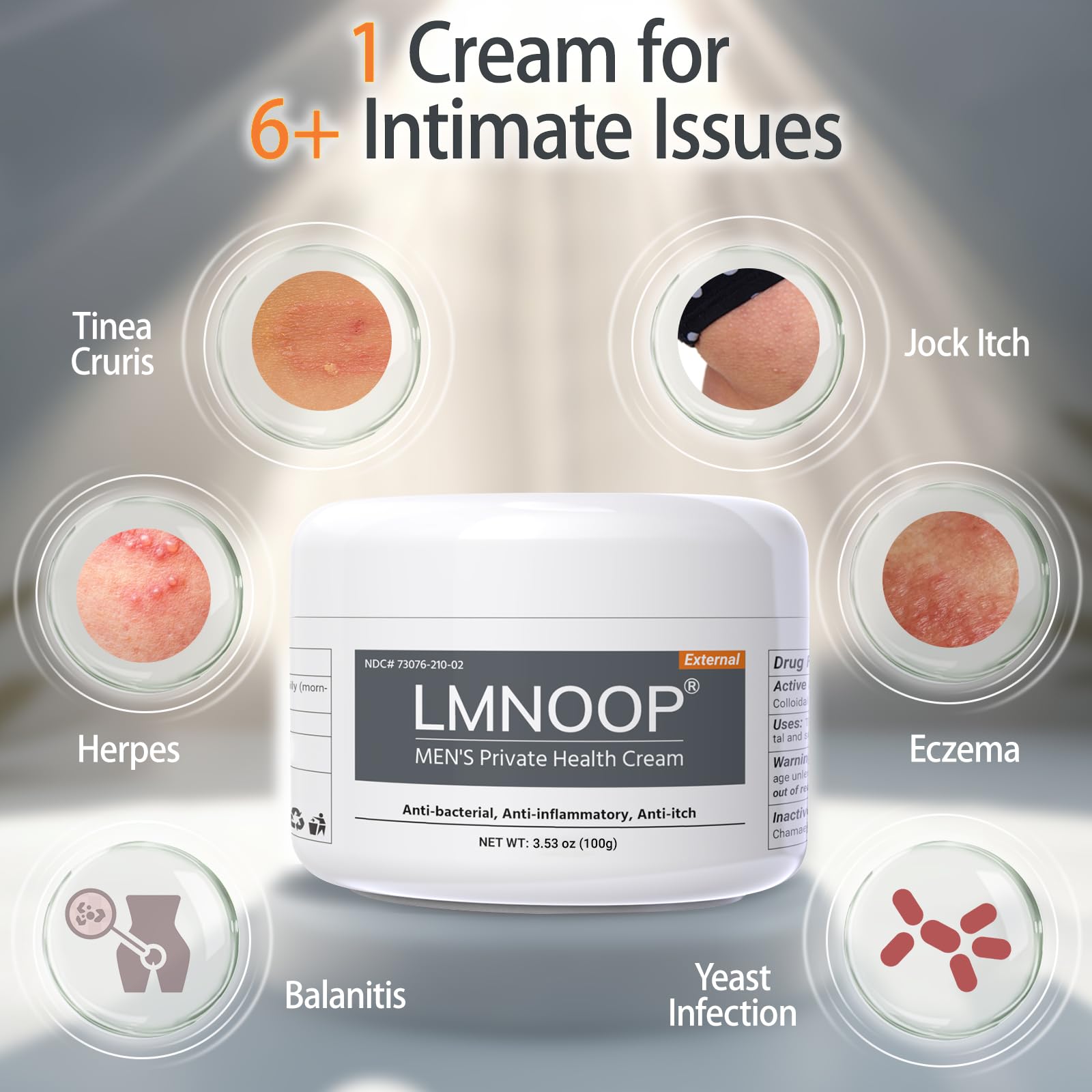 Aplicación suave de LMNOOP crema íntima, cuidado cómodo durante el día.