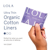 LOLA Liner con algodón orgánico, superficie suave para comodidad diaria.