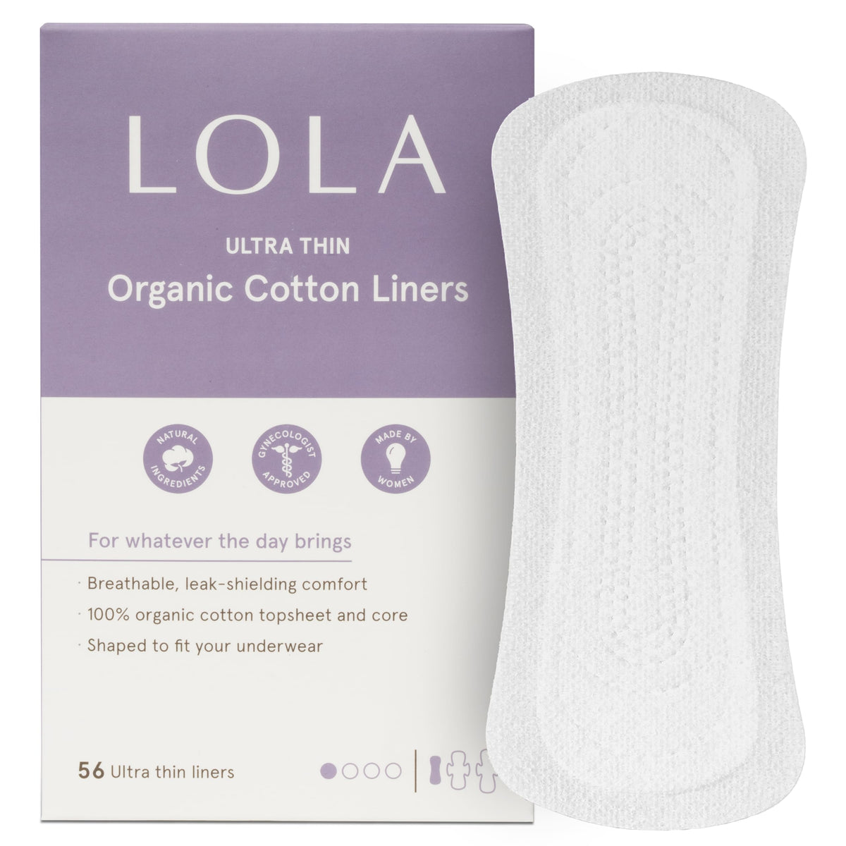 LOLA protector diario ultra fino de algodón, comodidad discreta para todo el día