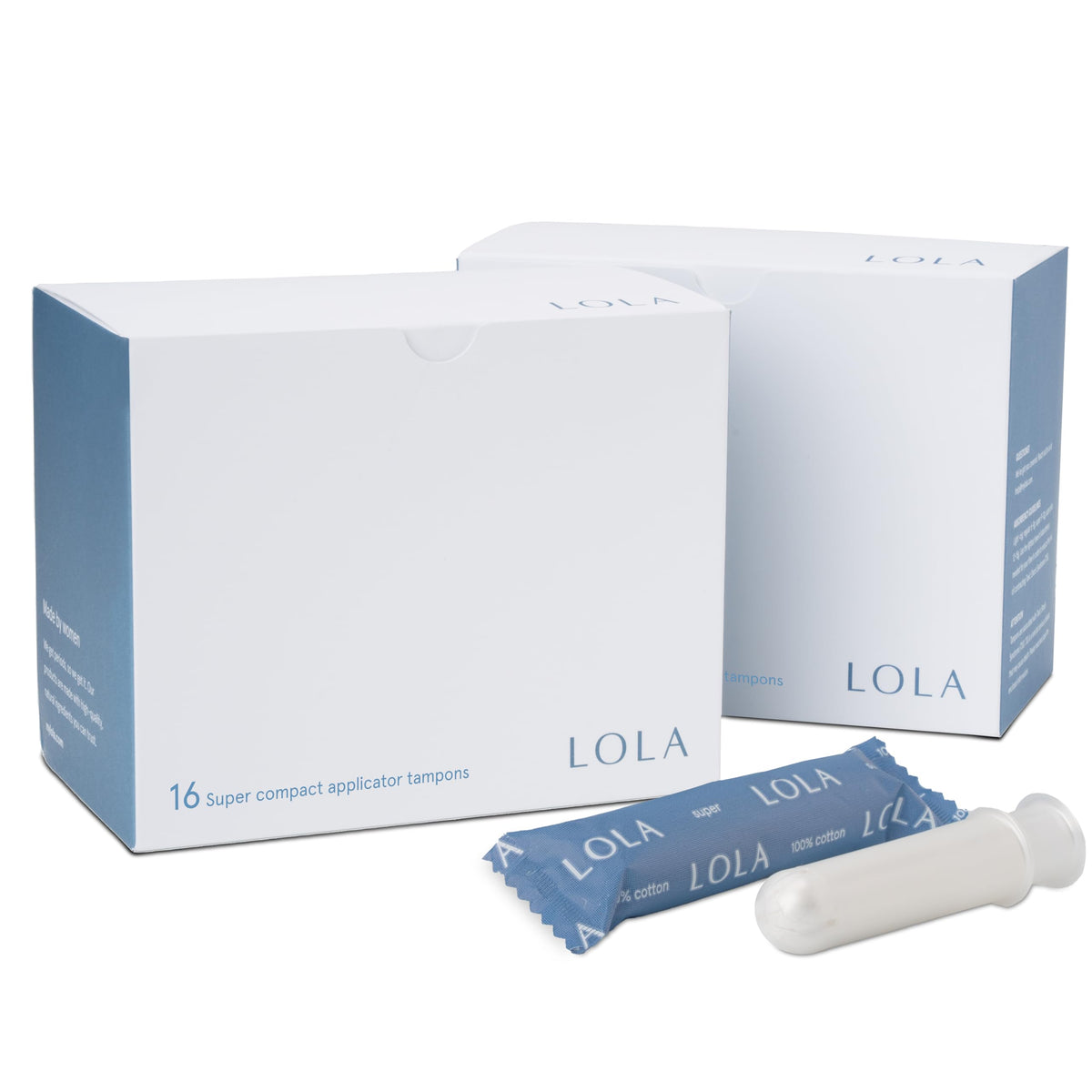 LOLA tampones algodón orgánico con aplicador plástico para protección diaria