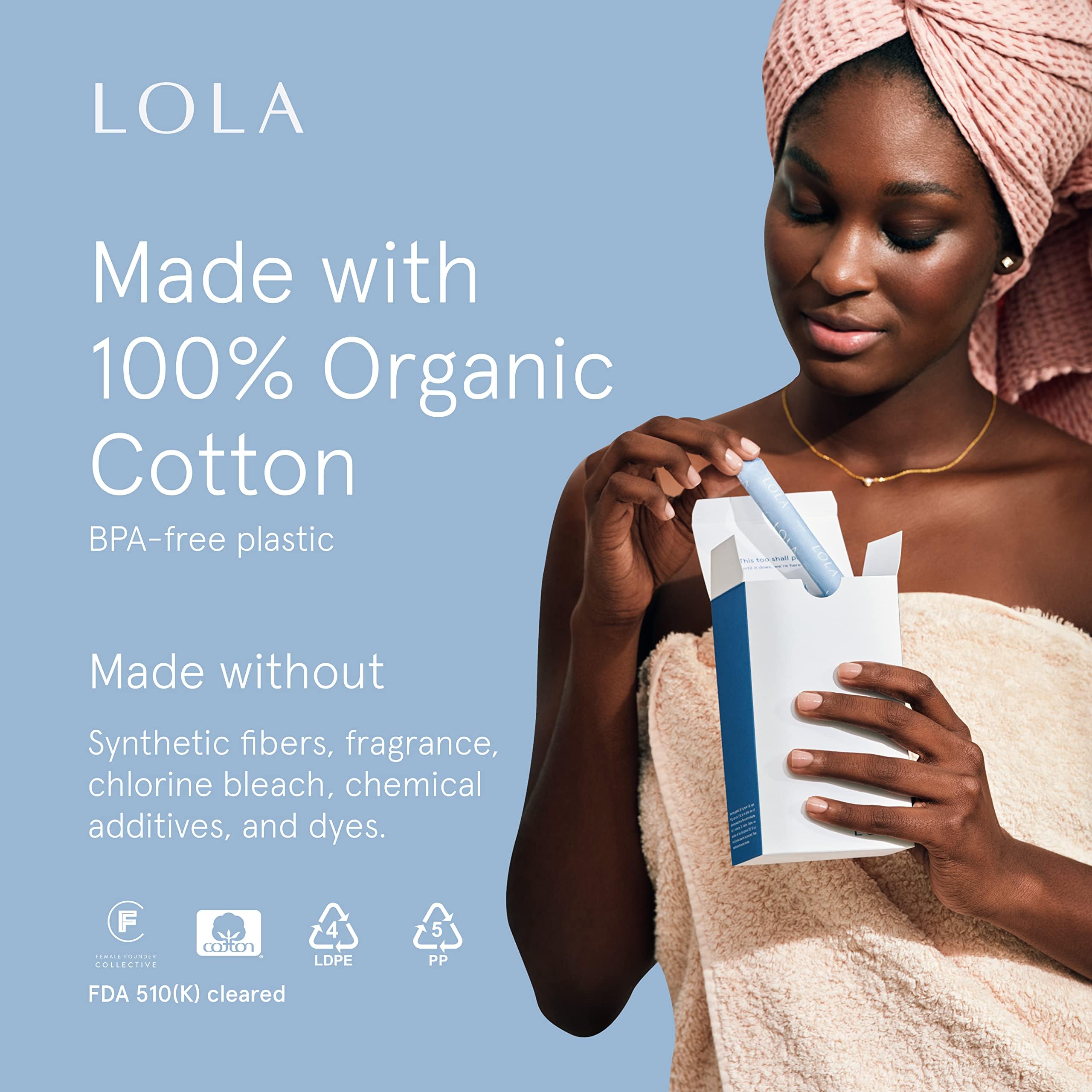 LOLA aplicador plástico compacto facilita inserción suave y discreta.