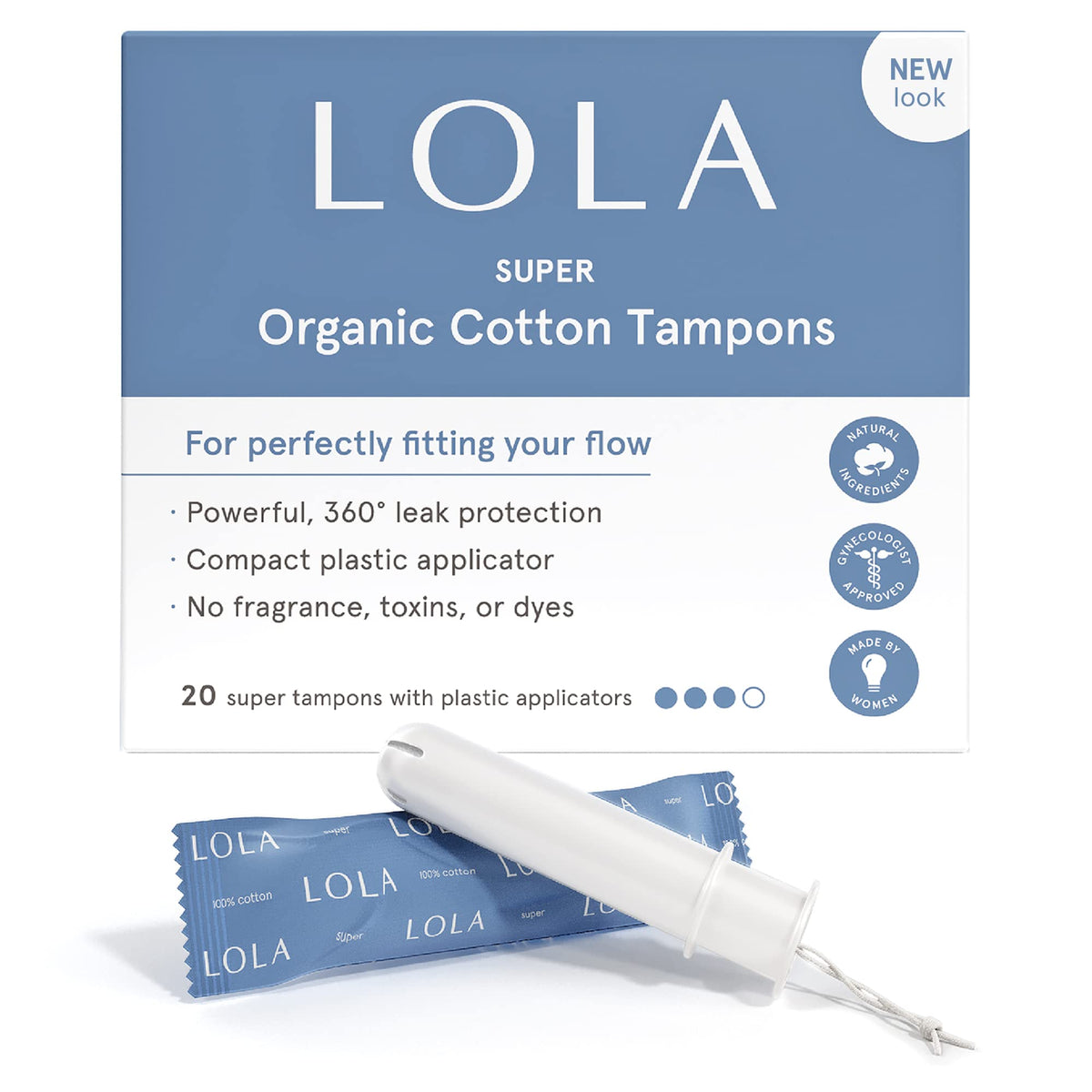 Tampón LOLA en caja, práctica para uso diario