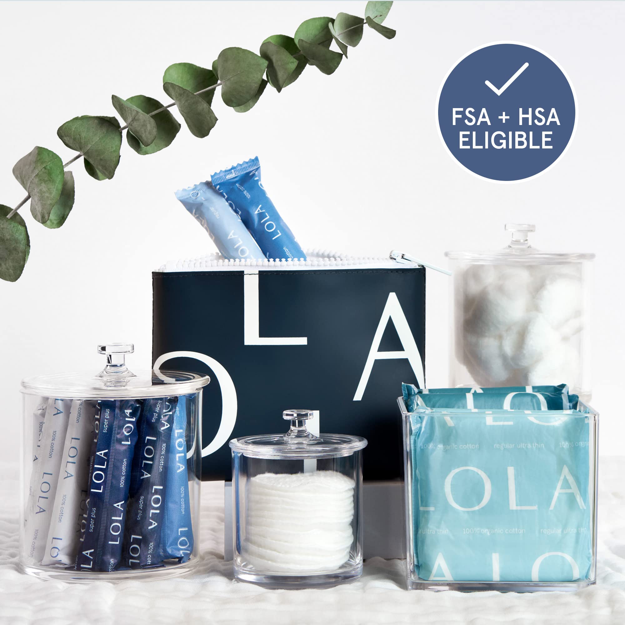 LOLA tampón regular 80 con aplicador sin BPA para uso seguro.