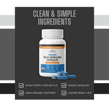 Empaque natural de Lone Star Botanicals Spirulina, diseño limpio y color azul