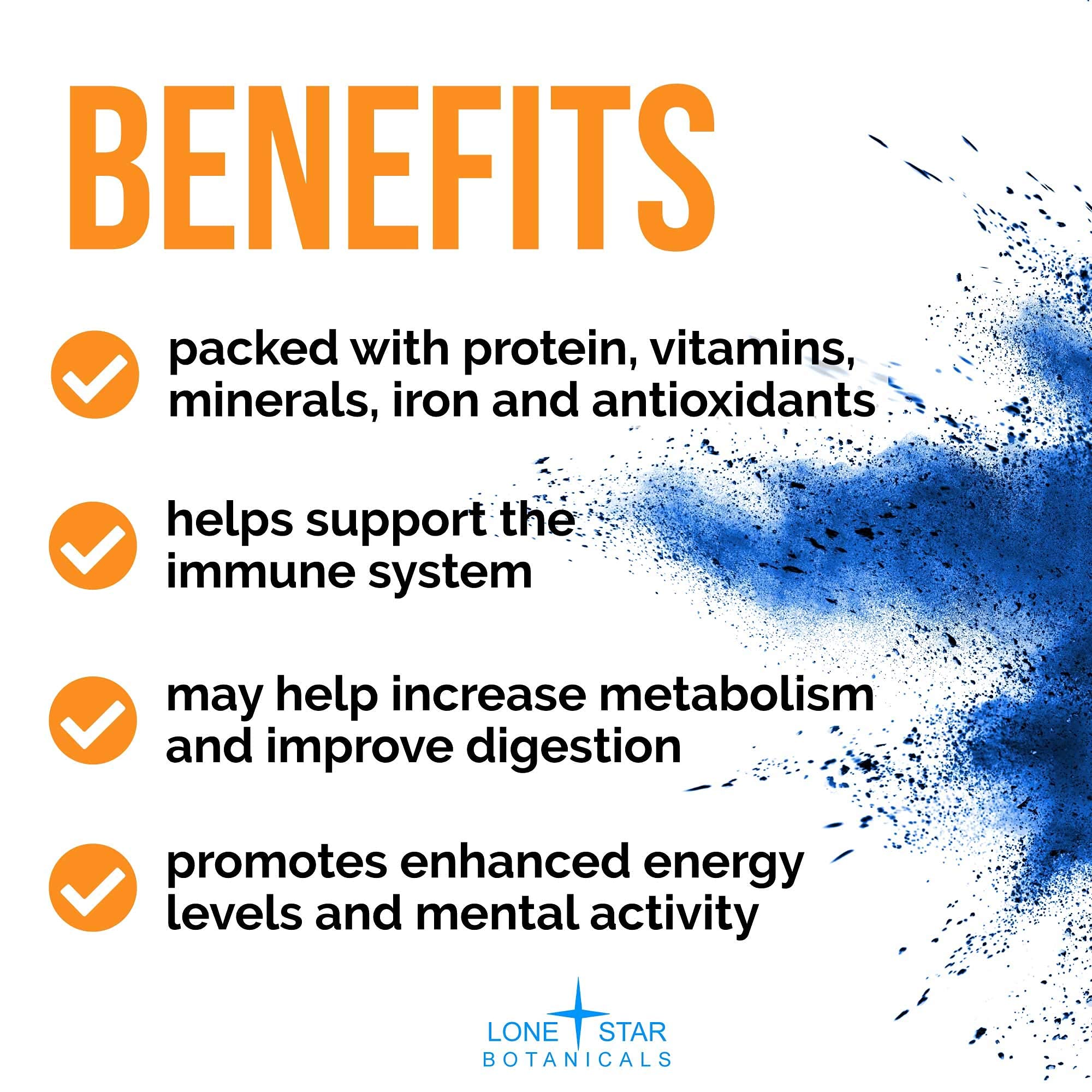 Lone Star Botanicals Espirulina Azul color natural para alimentos, realza recetas.