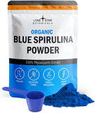 Lone Star Botanicals Espirulina Azul en polvo, color natural para batidos nutritivos.