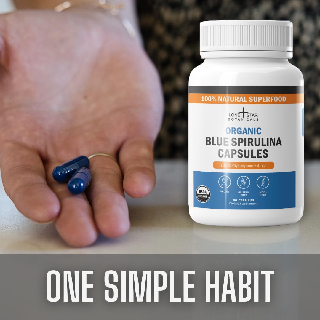Uso diario: cápsulas de spirulina de Lone Star Botanicals para mezclas sin esfuerzo