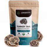 Longevity Botanicals cola de pavo polvo, foco fruto, apoyo digestivo suave.