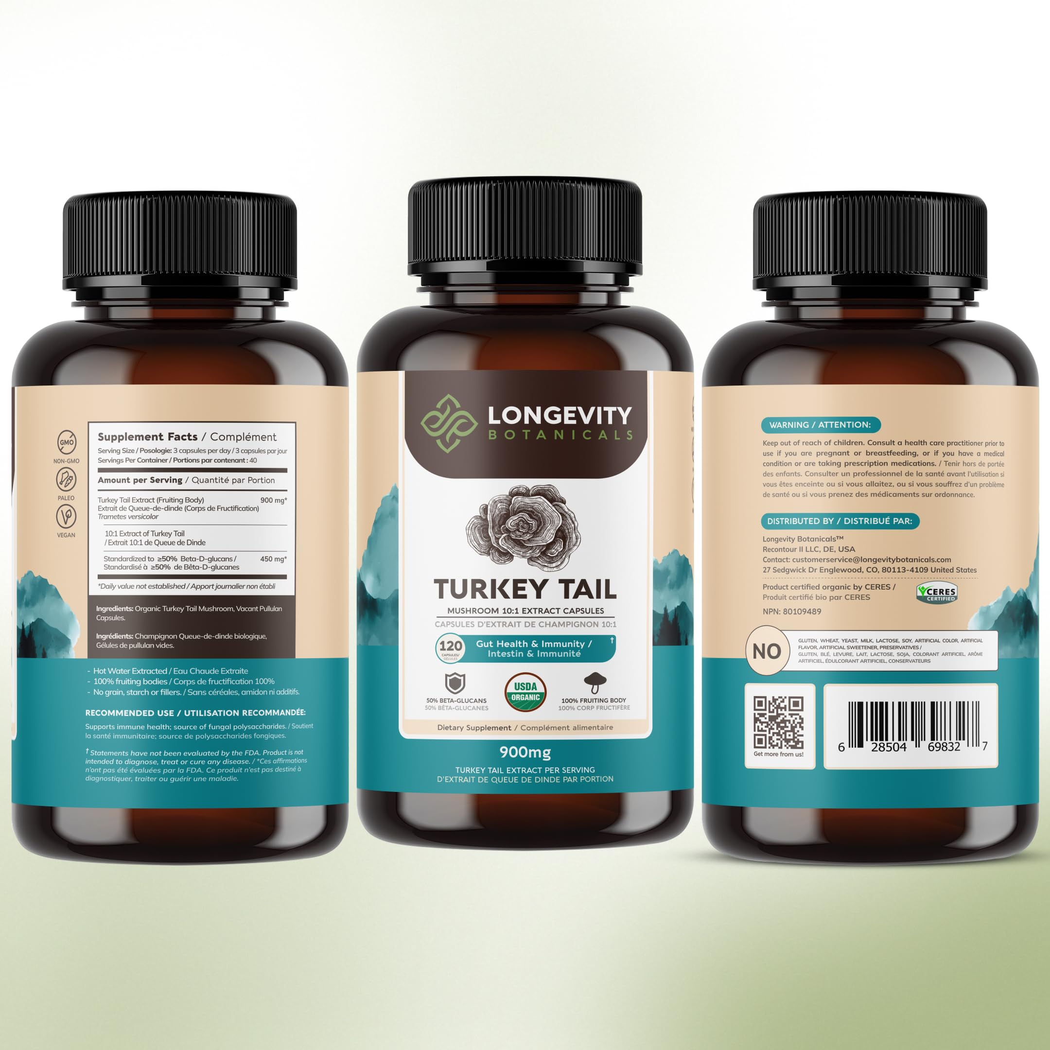 Uso diario de Longevity Botanicals en cápsulas