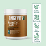 Longevity Rx Proteína de Células Madre Chocolate, péptidos naturales compatibles con una dieta equilibrada.