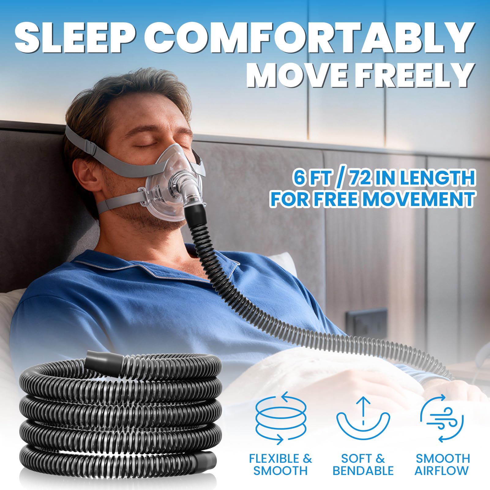 Longevity Turtle manguera CPAP duradera y resistente para uso diario