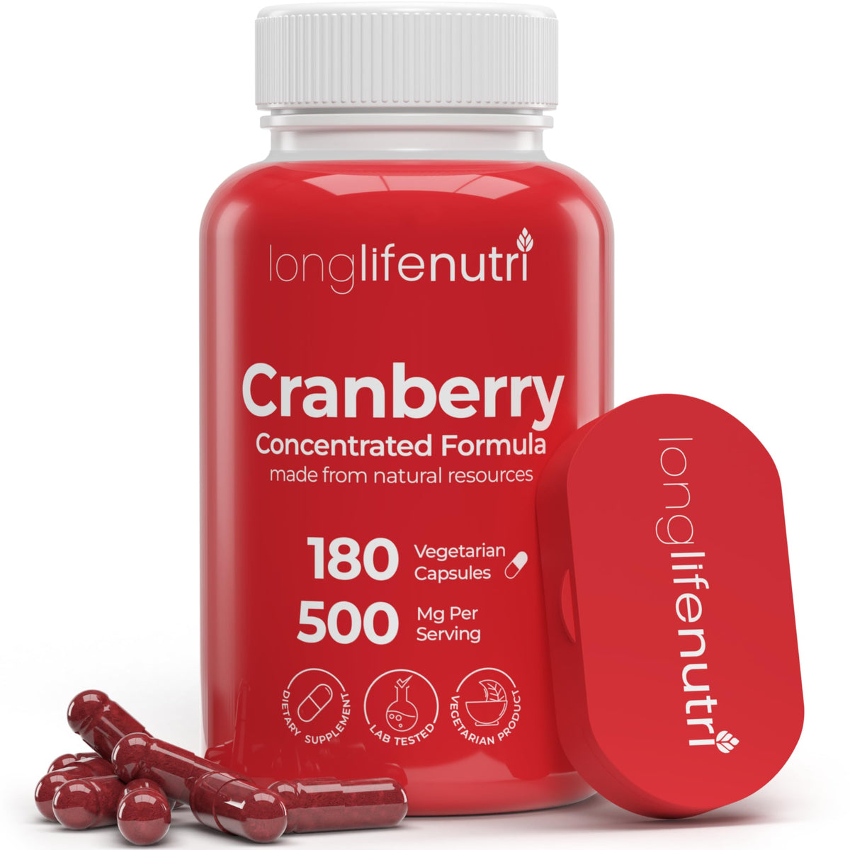 LongLifeNutri arándano extracto, bote de 500 mg, uso diario