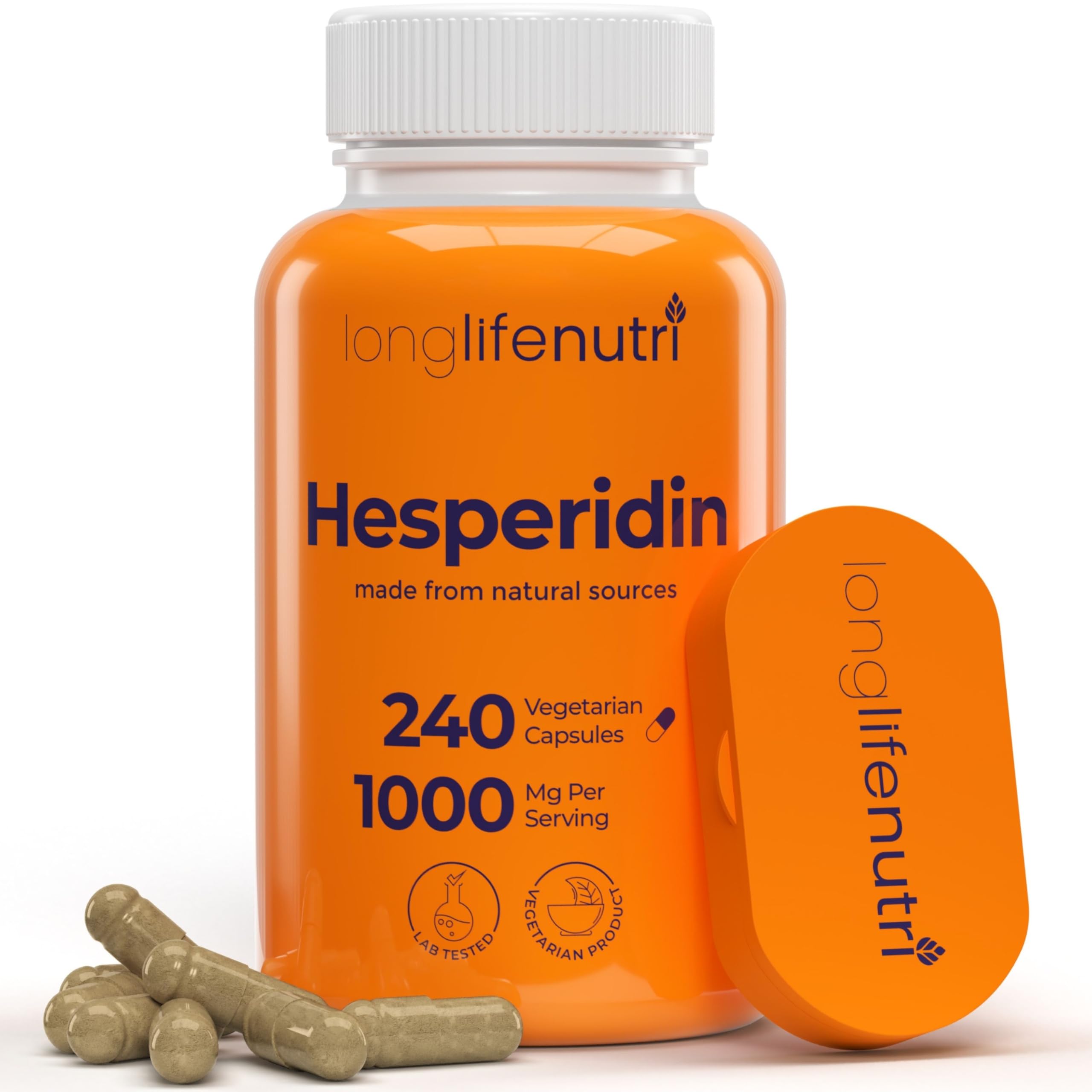 LongLifeNutri Hesperidina 1000mg – botella visible para apoyar la circulación diaria
