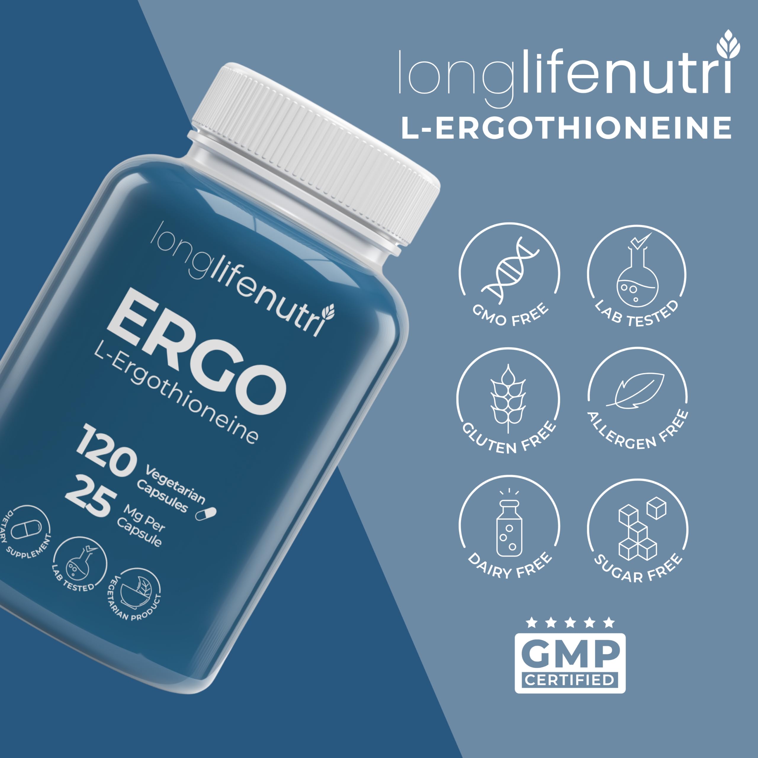 Uso diario de L-Ergothioneine en formato vegetariano