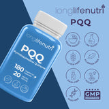 LongLifeNutri PQQ 20mg: energía sostenida para tus tareas.