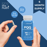 LongLifeNutri PQQ 20mg: suministro de 6 meses para tranquilidad.