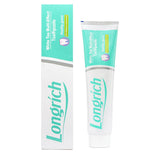 Longrich pasta dental blanco de té, empaque visible y frescura al instante.