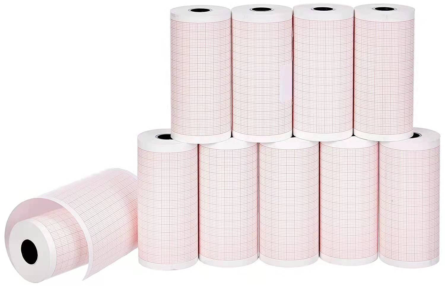 LongTeco papel ECG, rollos 10, compatible con Edan SE-300 y SE-3 para registros estables.