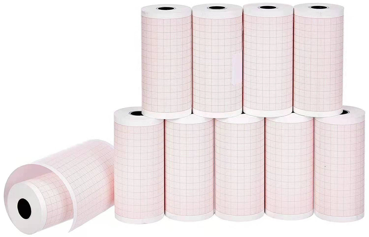LongTeco papel ECG, rollos 10, compatible con Edan SE-300 y SE-3 para registros estables.