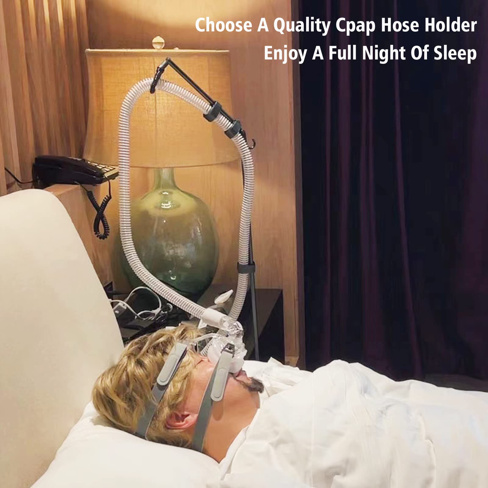 LONYEON CPAP Hose Holder aluminio y plástico duradero para uso diario.