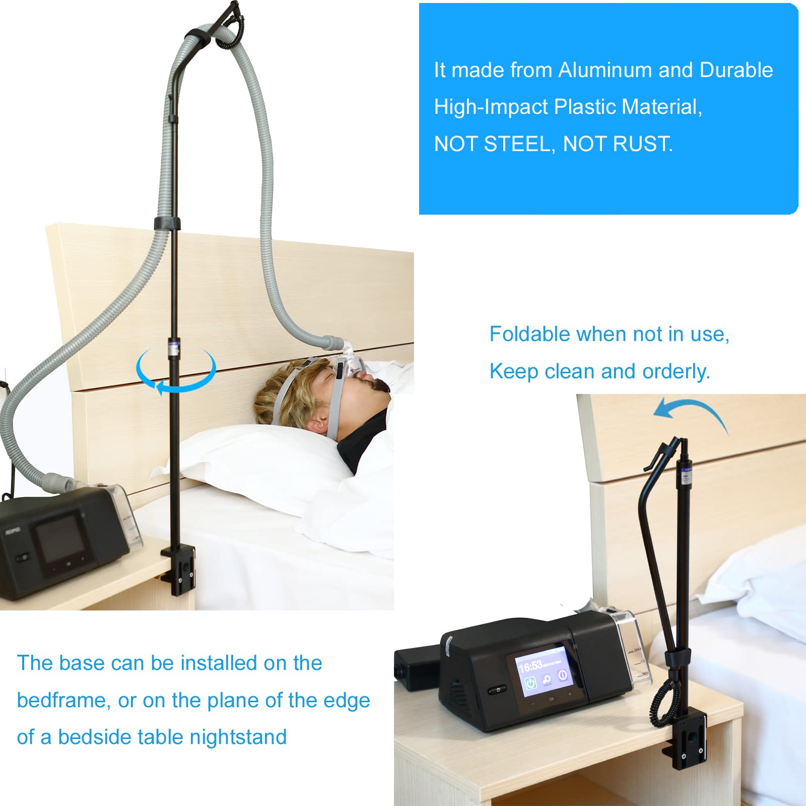 Lonyeon soporte CPAP plegable, base estable y fácil de transportar